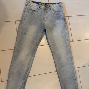 drew house tapered baggy jean painted indigo size 32